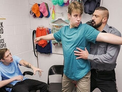 Young Perps - Cute Young Twinks Taken To The Backroom And Disciplined By The Hunk Officer