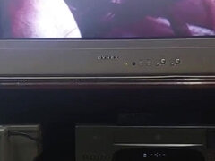 Masturbating on an Old TV but I Accidentally Bumped the Camera When Cuming