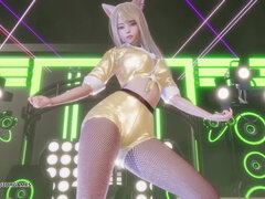 [MMD] T-ARA - Sugar Free Ahri Seraphine Akali Sexy Hot Striptease League Of Legends 4K Uncensored