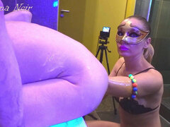 Deep Punch Fisting Over Elbow on the Rim of a Bathtube