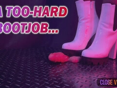 A Too-Hard Bootjob in White Ankle Tank Boots