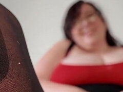 素人, アメリカ人, ぽっちゃり, 茶髪の, ディルド, 眼鏡, 熟年, 穴開きパンティ