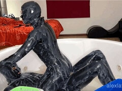 Hatvankilences, Amatőr, Fürdőszoba, Pár, Fétis, Gumi, Latin lány, Mexikói