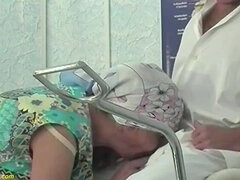 hairy 92 years old granny rough fisted by a doctor