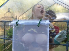 Big ass blonde PAWG Jenna Starr - Cum In My Greenhouse - amateur outdoor sex with cum on face