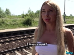 Train Station Quickie Public Sex with Busty Blonde Slut - Stanley Johnson