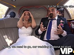 Random passerby scores luxurious bride in the wedding limo