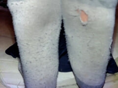 Feet in Dirty Socks Moving Around