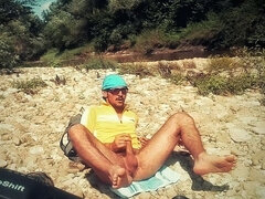 Nudist Jerking and Cumming by the River Exhib