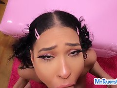 Ryder Rey takes on her stepdad's hard cock in a kinky POV ride