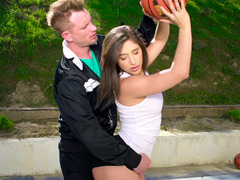 Hot 18-19 y.o. gets fucked by her coach after a basketball schooling