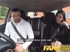 Jasmine Jae gets naked and fucked in a car with her huge fake tits