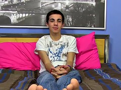 1 cute twink masturbates his cock and playing his balls