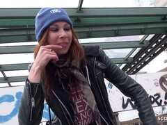 GERMAN SCOUT - ROUGH ANAL SEX FOR SKINNY GINGER TEEN LANA AT PICKUP CASTING IN BERLIN - German