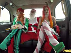 Fake Taxi Santa Claus in a Hardcore Rough Anal Sex Threesome Xmas Special