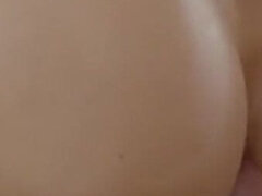 She Jerks off with Big Tits and He Watches and Jerks off His Cock