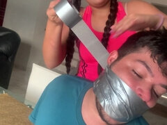 Bound, Gagged and Ridiculed by the Nerdy Girl From Class!