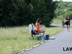 Beauté, Brunette brune, Hd, Police, Réalité, Rugueux, Fils, Uniforme