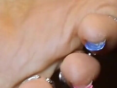 Bare Feet, Toenail Polish and Toenail Rings Worship Asmr (no Speaking)