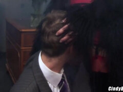 Cindy Behr dominatrix business man in the dungeon he submits - Cindy behr
