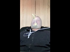 BHDL - MULTIPLE LATEXGLOVE BREATHPLAY TRAINING - Breathplay Training with Latexglove Ziptied over my Head