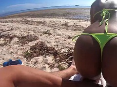 Public beach sex with a big ass Thai girlfriend who has an amazing big ass
