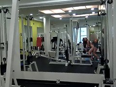 Redhead teen in palestra indulges in a wild POV blowjob with a hung dude