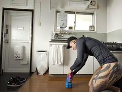 フェティッシュ, 目瞪口呆, ゲイ, ジム, 巨大なディルド, オナニー, タトゥー, おもちゃ