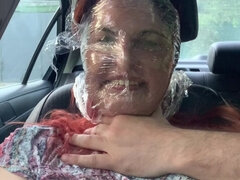 Plastic Wrap Breathplay in Car Outdoor