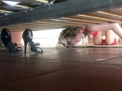 Stepmom Stuck Under the Bed Gets Creampie From Stepson