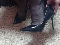 フランス人, ヒール, 自家製, ナイロン, 一人, ストッキング