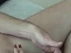 Blondine, Blasen, Spermaladung, Handjob, Dürr, Titten