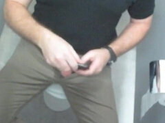 Jerking off in the Public Toilet at Work