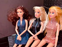 Small Penis Cumming on Clothed Barbie Dolls and Her Friends - CFNM and Bukkake Fetish Cumshot