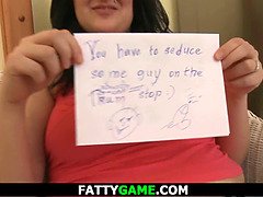 Brunette BBW picks up an young dude