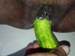 Desi Girl Masturbating to Orgasm by Cucumber