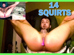 First time squirting with anal toy. Male squirt by anal stimulation