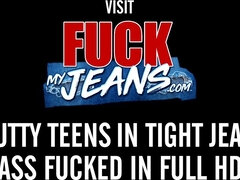 Skinny russian teen in jeans porn video