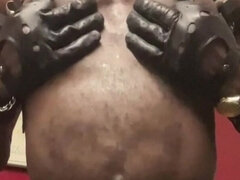 Black Muscle Solo Leather Rubber Kink Wank & Heavy Deload