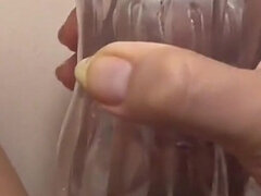 Sperma shot, Huisgemaakt, Latex, Masturbatie, Gezichtspunt, Alleen