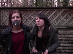 Making Stepsister Smoke Through Hand Over Mouth And Tapegag!