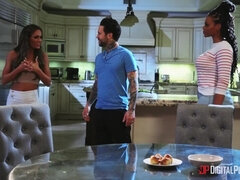 아기, 큰 음경, 큰 가슴, 십팔년, 흑인, Hd, 자연의 가슴, 쓰리섬