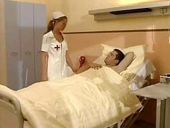 Teenie nurse Tyra Misoux gives her patient a good oral sex