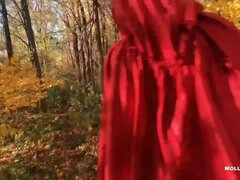 Red Ridinghood Fucked in Forest - Molly Pills - Public Cosplay POV