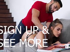 Hot babe signs a sadist bond for a place to live