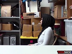 Muslim teen with huge tits busted stealing from a store