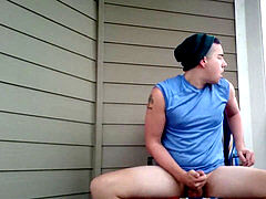 first-timer twink Patio jack Off