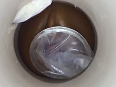 Female condom part 2 man with cum on cam