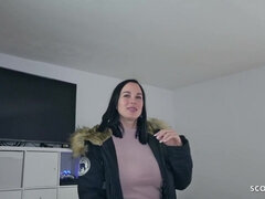 GERMAN SCOUT - DIRTY cougar LENA TALK TO ROUGH SCREW AT REAL STREET CASTING - Casting