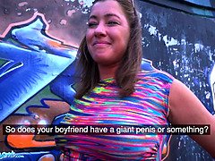 Elisa Tiger pounded hard in doggystyle in public with real big tits and small tits bouncing